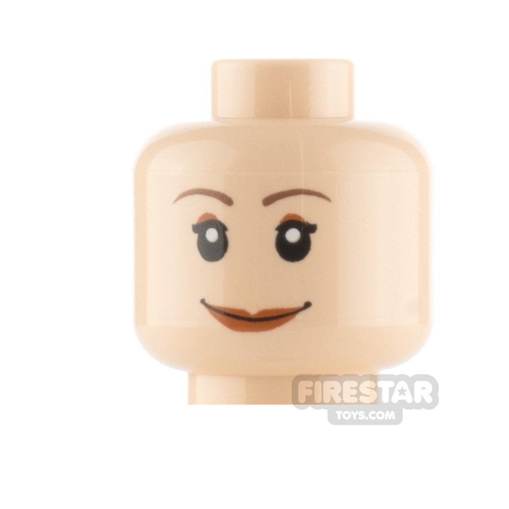 LEGO Minifigure Head LIGHT FLESH Female Dual Sided Freckles Neutral Scowling